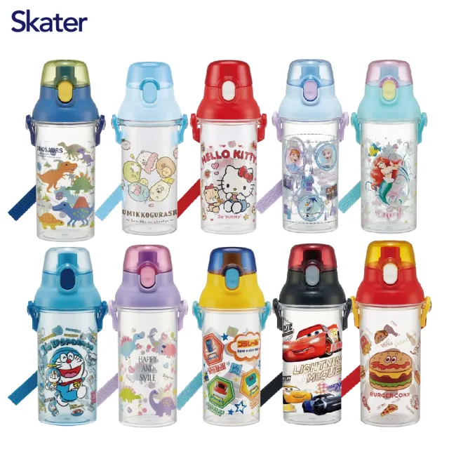 【Skater】兒童透明直飲水壺(可愛圖案 直飲水壺 480ml)