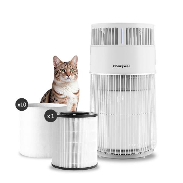 【Honeywell】(一年份濾網組)貓咪UVC殺菌抗敏空氣清淨機 HPA360WTW(適用8-17坪｜喵淨機)