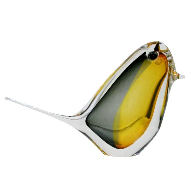 【TOP ART LIVING】快樂愛情鳥 黑黃色(動物 琉璃 送禮 藝品 藝術禮品 捷克製)