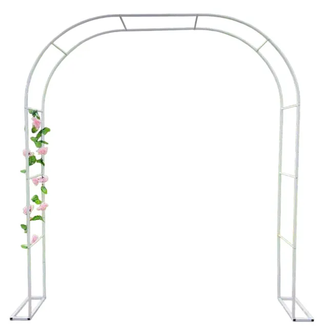 【poko】白色拱門花架附底座 200*230cm 花園藝 花架 爬藤架 攀爬架 支撐架 婚慶支架 加固花支架