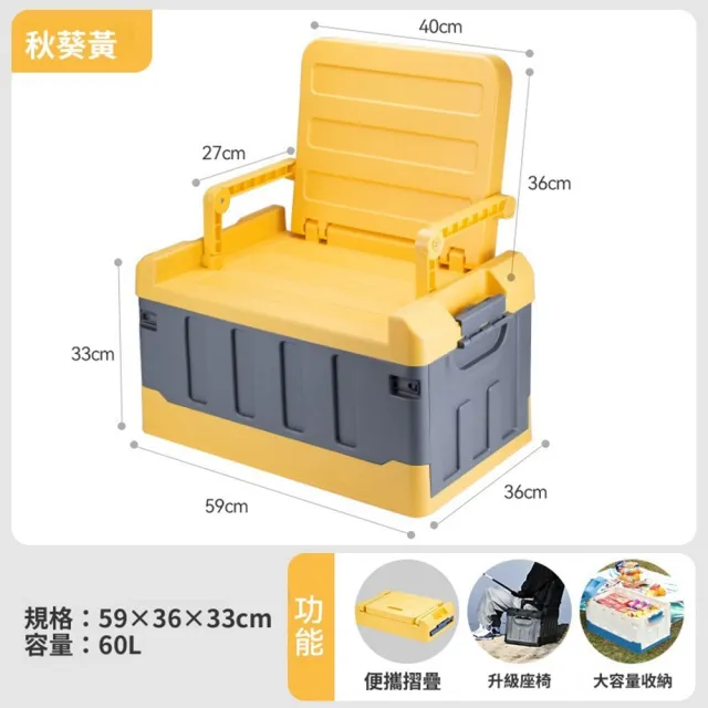 【Quality 聚家】收納箱 戶外露營箱 車載後備箱 儲物箱 座椅釣魚箱 置物箱（可坐設計 防水設計 大容量）