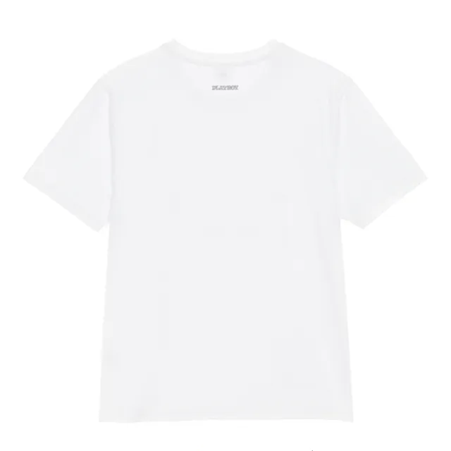 【PLAYBOY】涼感雙色立折T-SHIRT - 白色