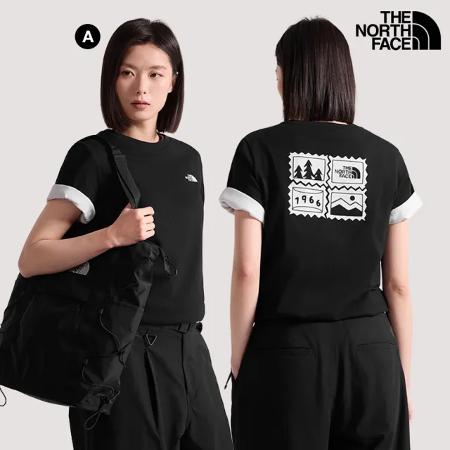【The North Face】女款純棉郵票印花短袖T恤 (多色可選)