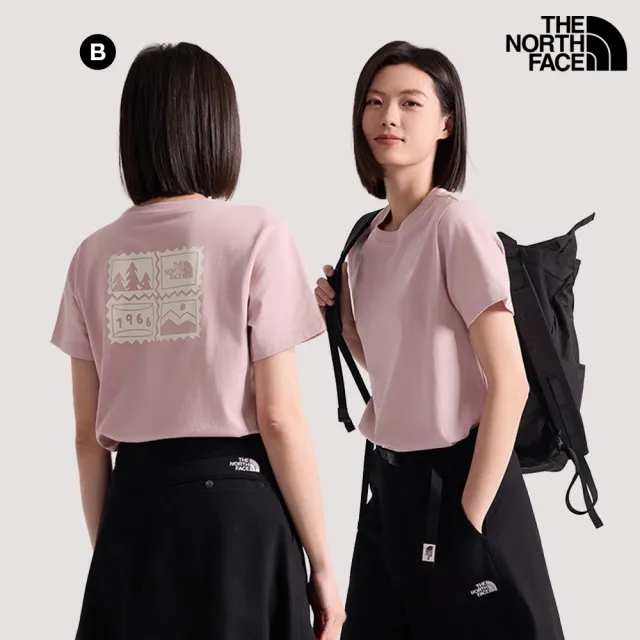 【The North Face】女款純棉郵票印花短袖T恤 (多色可選)