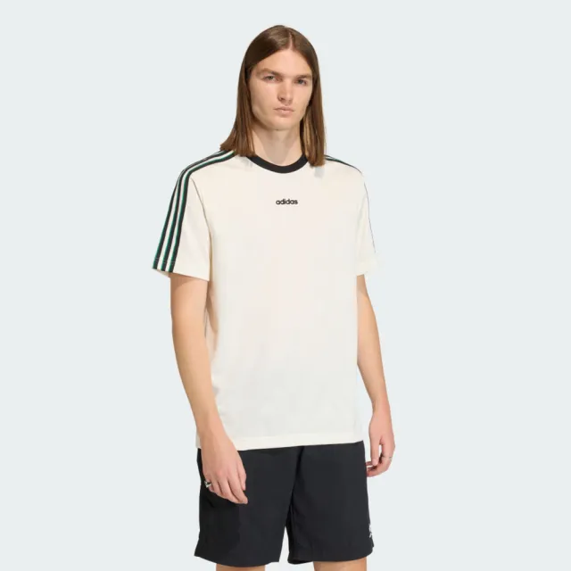 【adidas 愛迪達】Jacquard Jsy 男 T恤 運動上衣 休閒短袖 白 亞版(KE2139)