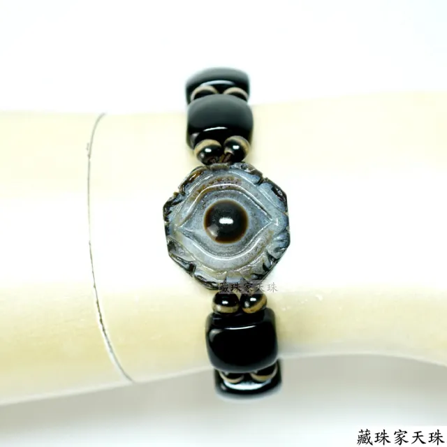 【藏珠家】精品23mm財咒天眼+兩儀八卦天珠手鍊