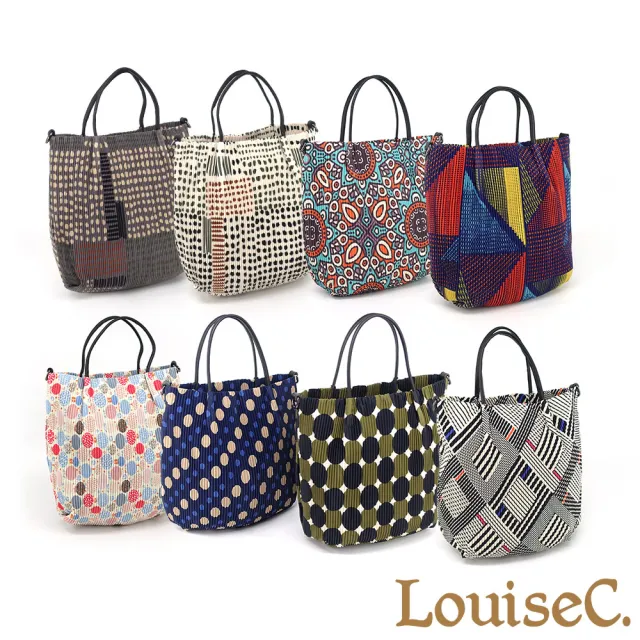 【LouiseC.】雙11 Tree House 日系三宅風 綠圓點 壓褶防水布 小牛皮 手提斜背包 YS3867-A