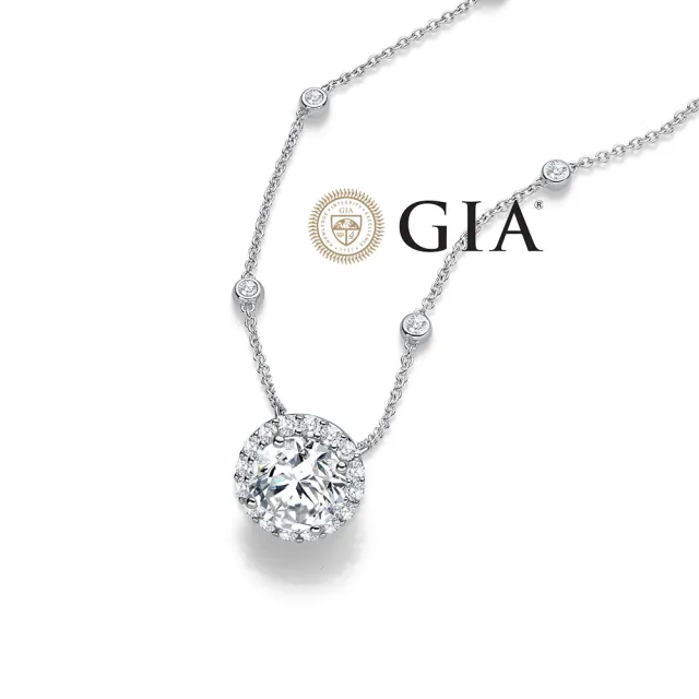【鉅曜】18K金 GIA 1克拉 圓夢鑽石項鍊 網紅始祖款(培育鑽石 項鍊 鑽石)