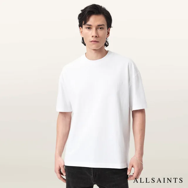【ALLSAINTS】XANDER 純棉寬鬆LOGO短袖T恤-灰 M030JC(寬鬆版型)