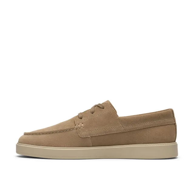 【Clarks】男鞋 Lockford Boat真皮時尚舒適船型鞋 帆船鞋 休閒鞋(深沙色)(CLM86187C)