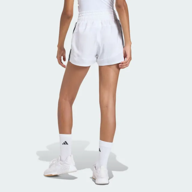 【adidas 愛迪達】短褲 女 運動褲 PACER HIGH W 白 KD7324