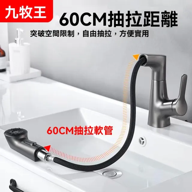 悅家家 升降抽拉水龍頭 抽拉-星月款 送80cm軟管 家用冷熱龍頭 衛生間洗手盆 預購12天