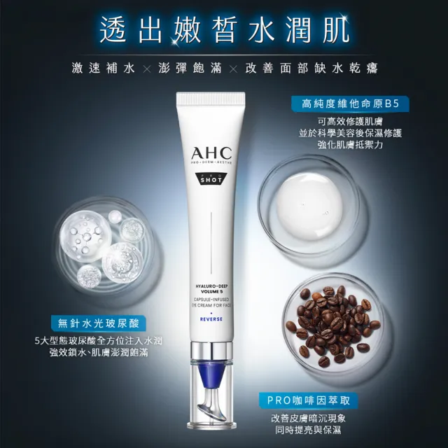 【AHC】醫美科研超導水光玻尿酸彈潤眼霜30ml(HA精華/保濕修護)