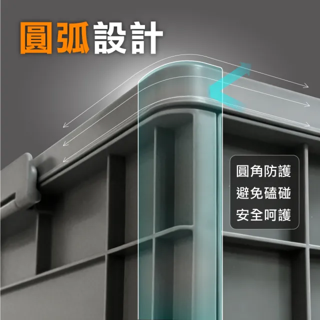【ONE HOUSE】23L 47寬藤原工業風折疊收納箱-矮款(整理箱 收納盒 收納櫃 折疊箱)