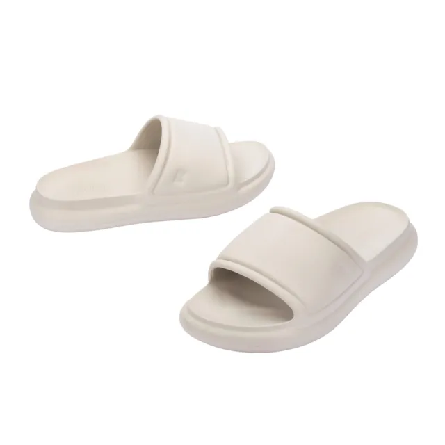 【Melissa】極簡素色寬帶拖鞋(米色)