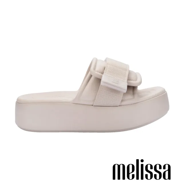 【Melissa】雲朵寬帶厚底拖鞋(米色) 防潑水