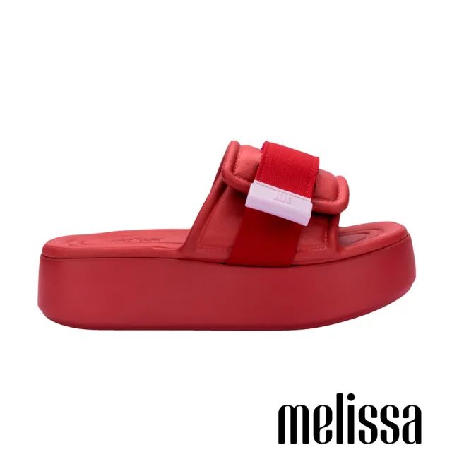 【Melissa】雲朵寬帶厚底拖鞋(紅色)