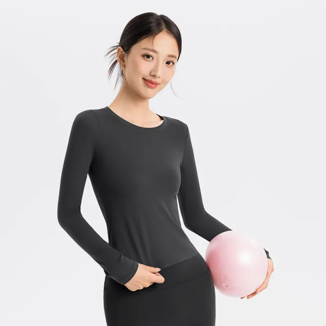 【BODYAIR】任2入 柔膚經典圓領小短版長袖上衣(瑜珈.慢跑.運動.健身.透氣.舞蹈.運動服)