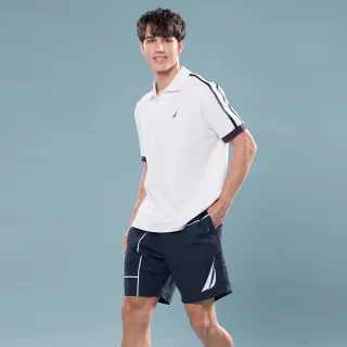 【NAUTICA】官方旗艦 男裝 經典品牌LOGO休閒短褲(藍色)