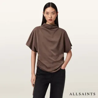 【ALLSAINTS】LESLIE 高領造型上衣-棕 W024PD(舒適版型)