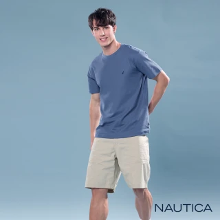 【NAUTICA】官方旗艦 男裝 吸濕排汗休閒短袖T恤(藍紫色)
