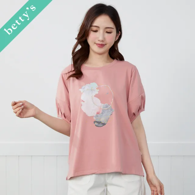【betty’s 貝蒂思】印花魚口袖T-shirt(粉色)