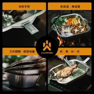 【CAMPFIRE】野岩露營鍋具組 露營鍋具 戶外鍋具 不鏽鋼鍋具 野營鍋 鍋具 套鍋 露營 逐露天下
