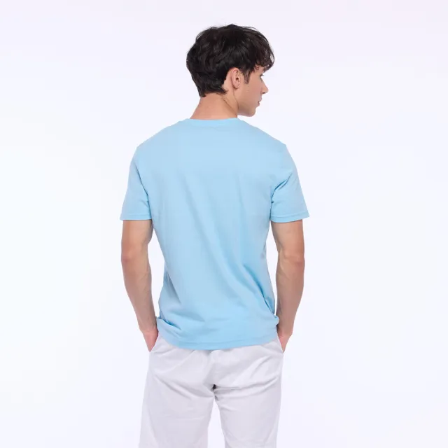 【NAUTICA】官方旗艦 男裝 復古美人魚印花短袖T恤(藍色)