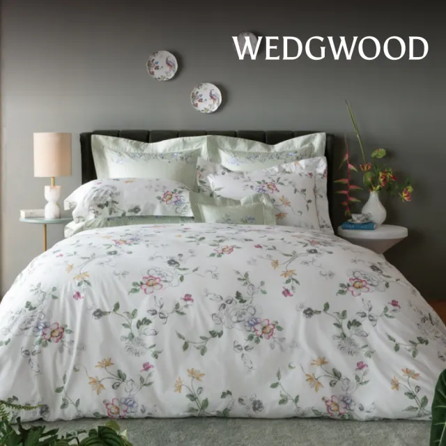 【WEDGWOOD】義大利製Muslin貝比紗 印花被套枕套三件組｜繽紛美境/東方綺想 任選(百貨款｜雙人)