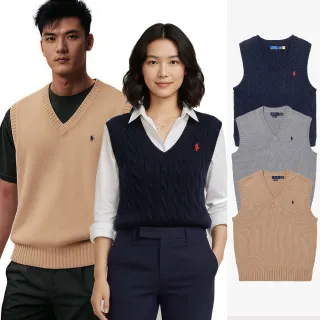 【RALPH LAUREN】RL POLO 經典刺繡小馬針織毛衣背心 上衣-多色選(男女款/平輸品)