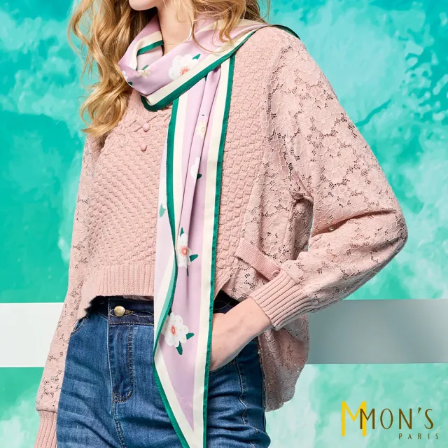 【MON’S】精品蕾絲造型針織上衣(直)