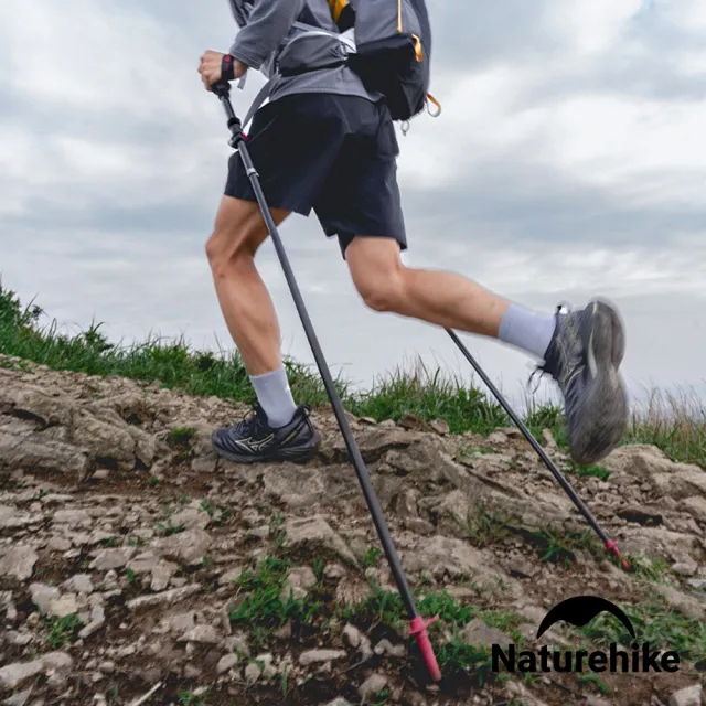 【Naturehike】超值2入組 長風EXT碳纖維五節折疊登山杖D010-Z(台灣總代理公司貨)
