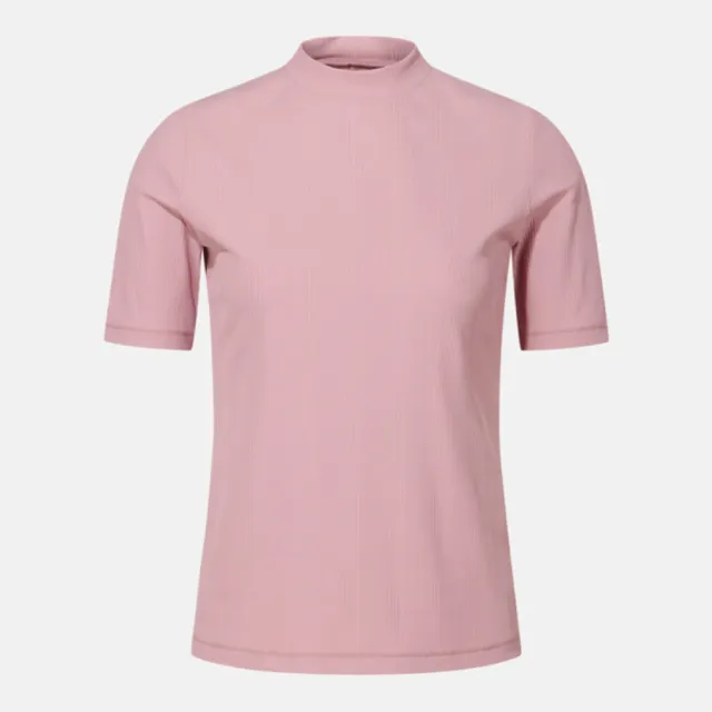 【DESCENTE】短袖上衣 女 五分袖 快排 WOMEN RIBBED SLIM-FIT SHORT SLEEVE T-SHIRTS 粉 SR122PTS11-DPNK