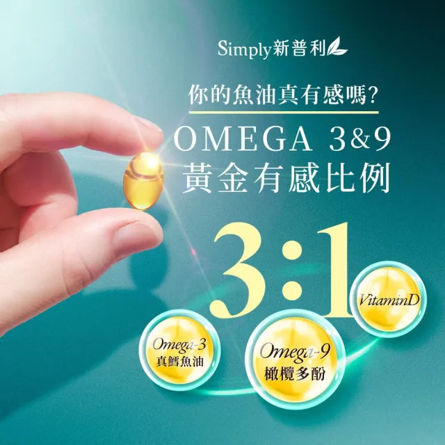 【Simply 新普利】Omega-3平衡魚油60顆 x8盒(林書煒推薦.83%.Omega-9.DHA.EPA.D3)