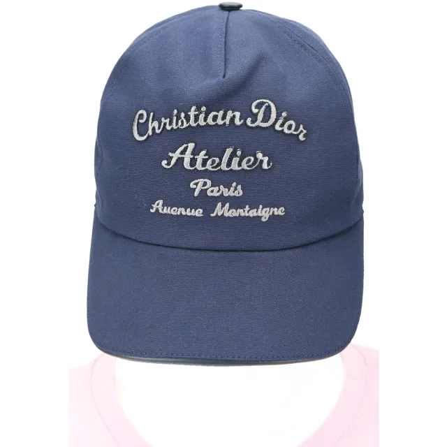【Dior 迪奧】Atelier 字母刺繡帆布棒球帽-深藍色