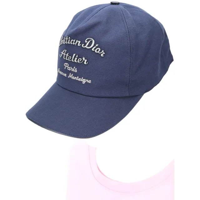【Dior 迪奧】Atelier 字母刺繡帆布棒球帽-深藍色
