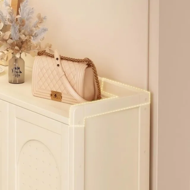 中古塑藤楠竹鞋櫃（60x33x99cm 7層 33cm加寬 開放式底層 全封閉防塵）