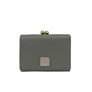 【COWA】羊皮雙珠扣和風短夾-K2岩板灰