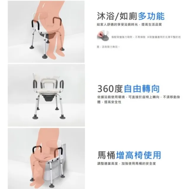 【海夫健康生活館】ITAI一太 360度自由轉向 便盆淋浴兩用椅 (ET-AD-B0004)