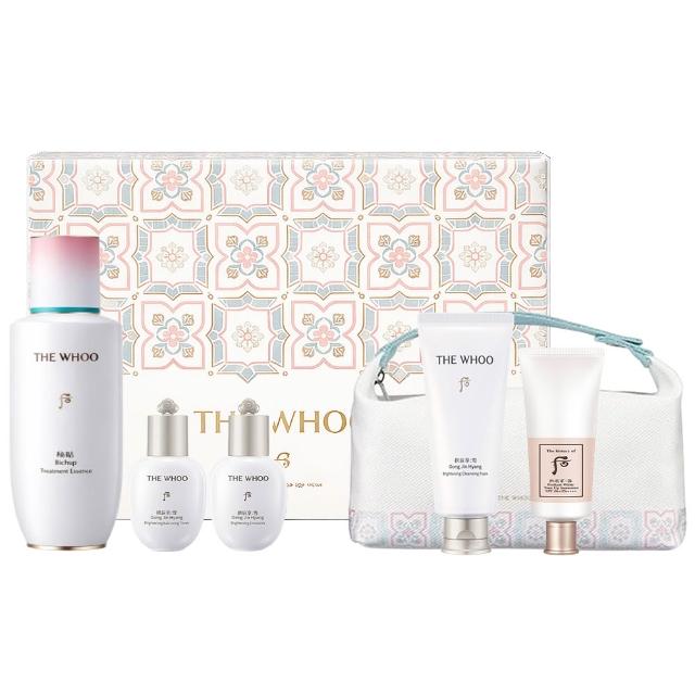 【WHOO 后】秘帖循環精華加量禮盒(國際航空版 秘帖循環130ml+珍珠煥白凝水乳20ml+洗面乳40ml+防曬乳25ml)
