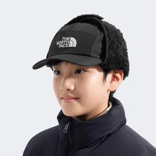 【The North Face】北面兒童黑色DWR防潑水抓絨護耳運動帽｜888FJK3