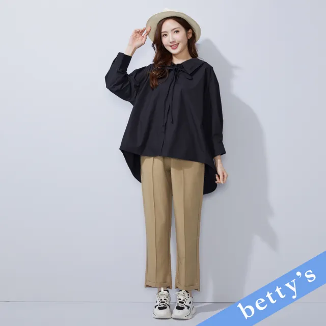 【betty’s 貝蒂思】知性風格鬆緊腰長褲(卡其)