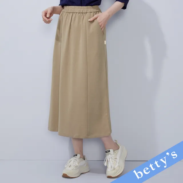 【betty’s 貝蒂思】腰鬆緊素面長裙(卡其色)