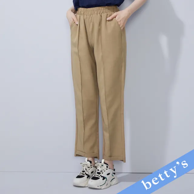 【betty’s 貝蒂思】知性風格鬆緊腰長褲(卡其色)