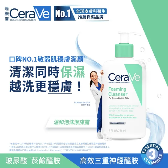 【CeraVe 適樂膚】溫和潔顏★溫和泡沫潔膚露 473ml_C(泡沫質地)
