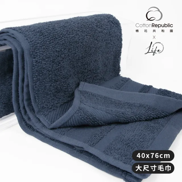 【棉花共和國】10件組 LIFE 羽織蓬韌純棉毛巾40*76CM(高品質印度純棉、高密不掉毛、柔軟吸水)