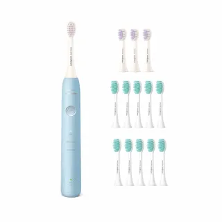 【Philips 飛利浦-momo獨家】官方直營 Sonicare輕柔舒敏音波震動牙刷-小彩刷藍HX2411/04送刷頭8入