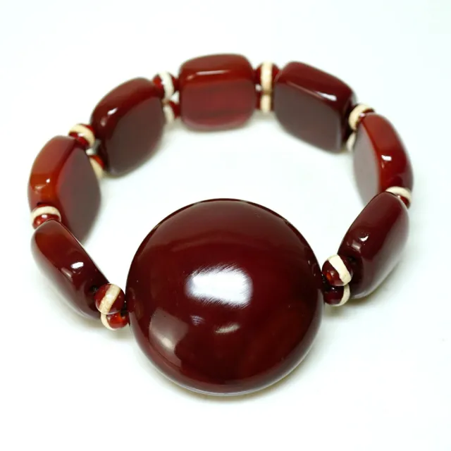 【藏珠家】精品40mm紅玉髓圓板珠大天珠手鍊