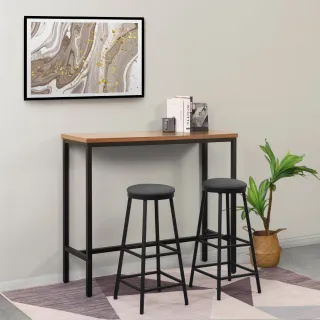 【WAKUHOME 瓦酷家具】Alex工業風4尺吧台桌椅組-一桌兩椅B001-A601-2