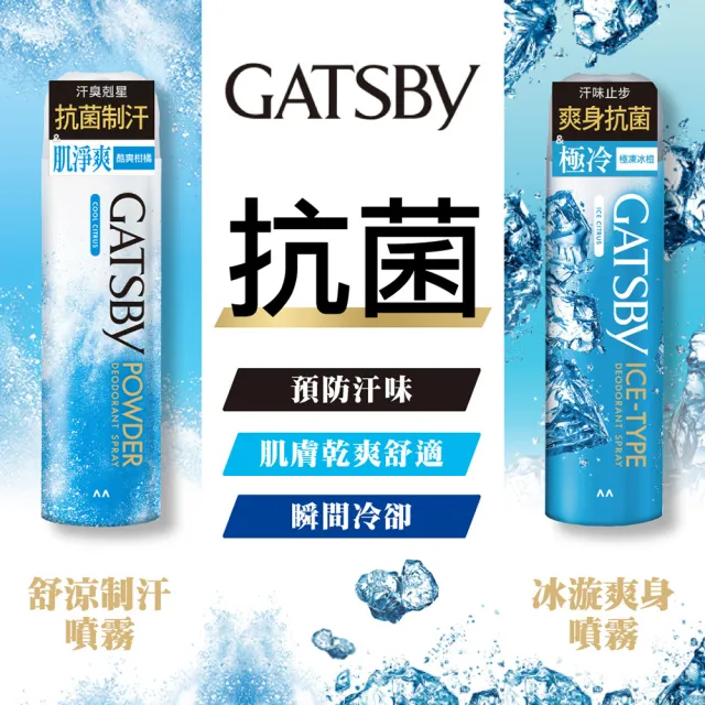 【日本GATSBY】舒涼制汗噴霧221ml*3(3款任選)